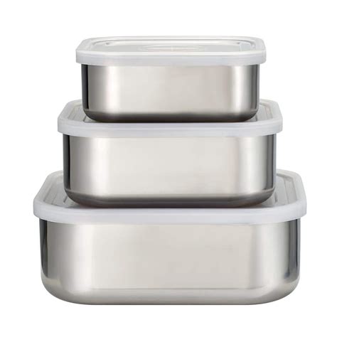 stainless steel boxes with lids